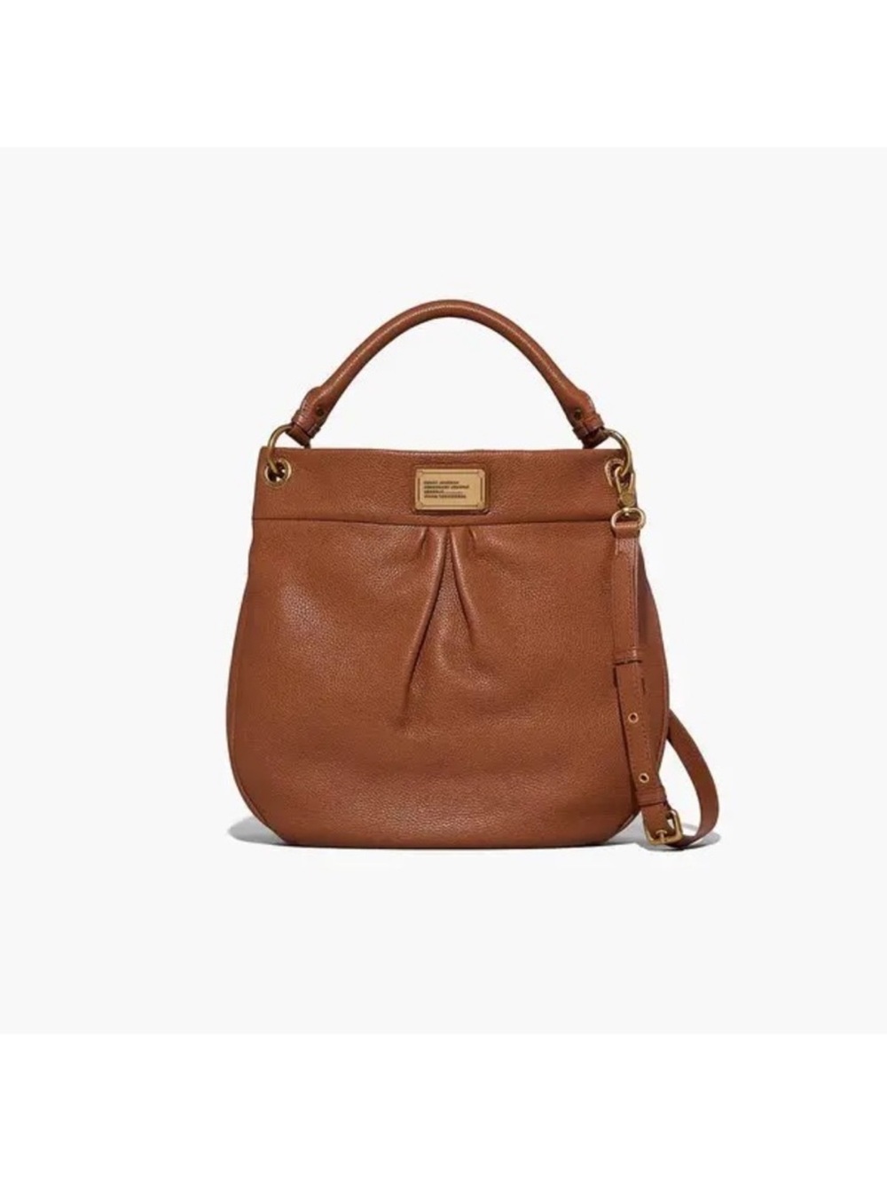 Marc by Marc Jacobs Tan Pebble Leather Hobo Shoulder Bag with Gold Hardware
